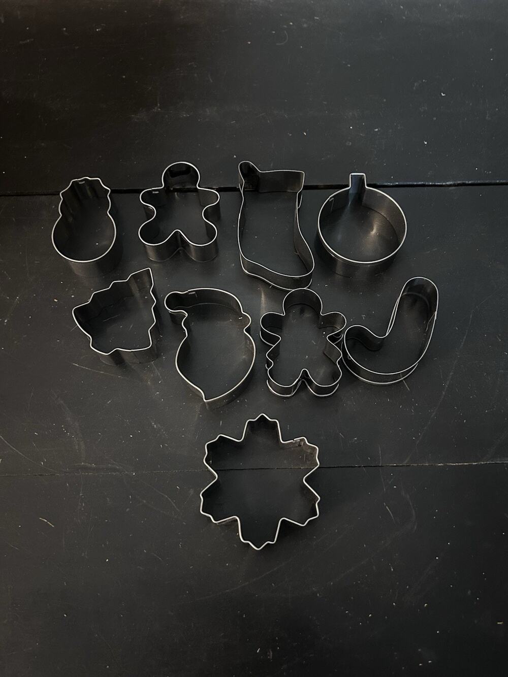 Vintage Christmas Cookie Cutters Lot of 9 Metal Holiday Gingerbread Snowman